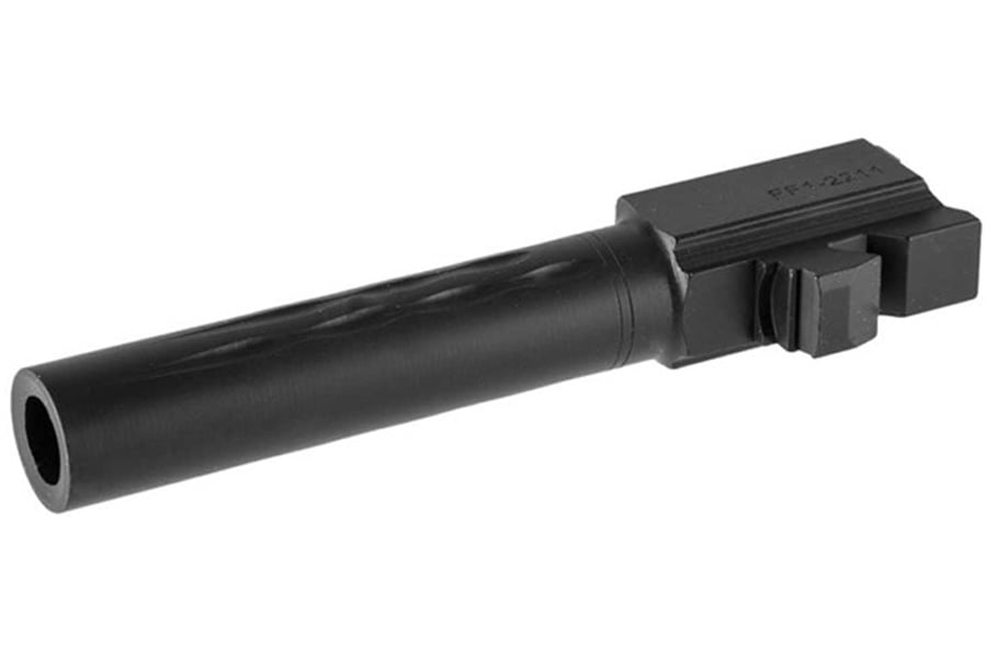 Faxon Firearms Match 9mm Non-Threaded Flame Fluted Barrel for Glock 19 Gen 2-5 Black Nitride